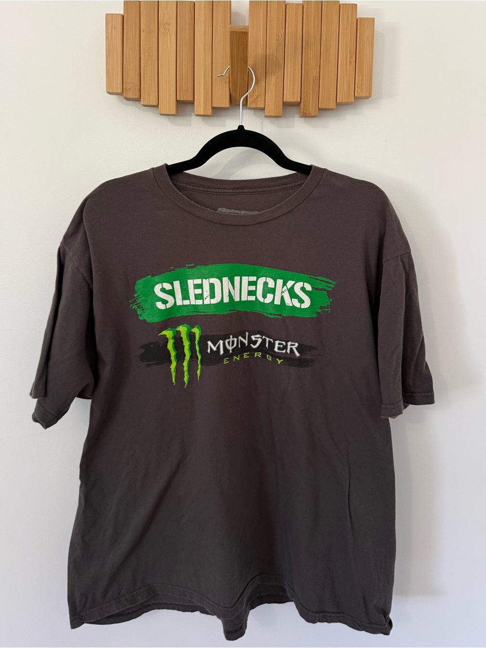 Slednecks x Monster Energy Black Graphic Tee Mens Size XL Vintage